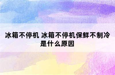 冰箱不停机 冰箱不停机保鲜不制冷是什么原因